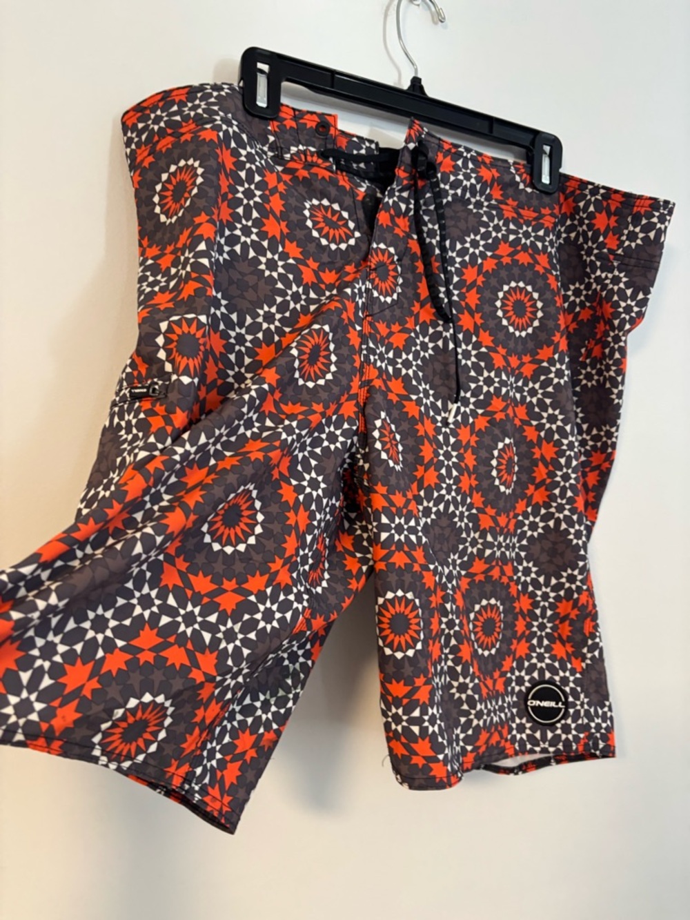 O’Neil Geometric Hybrid Board Shorts BARNACLE STONEY Orange Brown Size 38 Waist